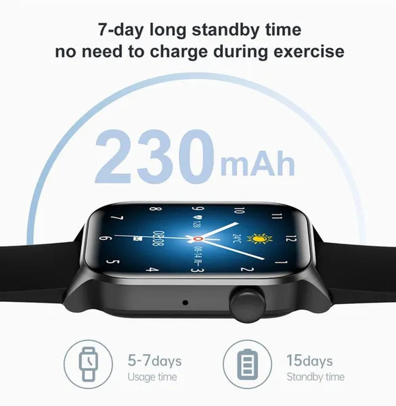 2024 New Women Smart Watch Men 1.85" Full Touch Color Screen Fitness Tracker Call Bluetooth Smart Watch Ladies Smartwatch Reloj Smartwatch