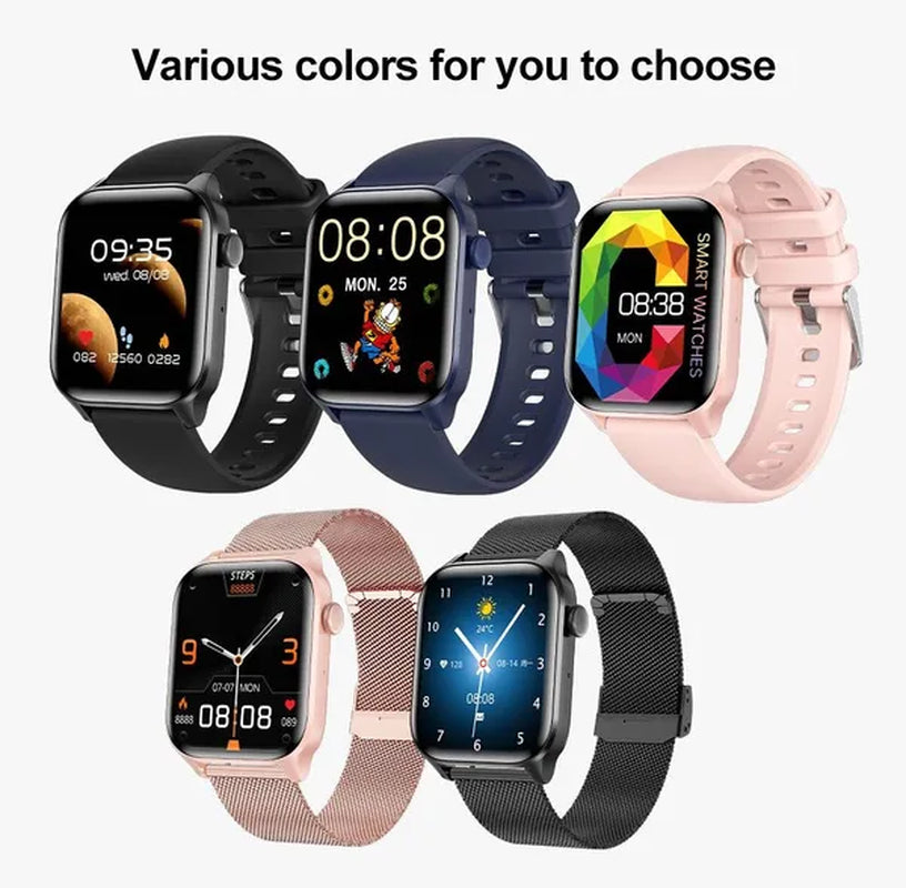2024 New Women Smart Watch Men 1.85" Full Touch Color Screen Fitness Tracker Call Bluetooth Smart Watch Ladies Smartwatch Reloj Smartwatch