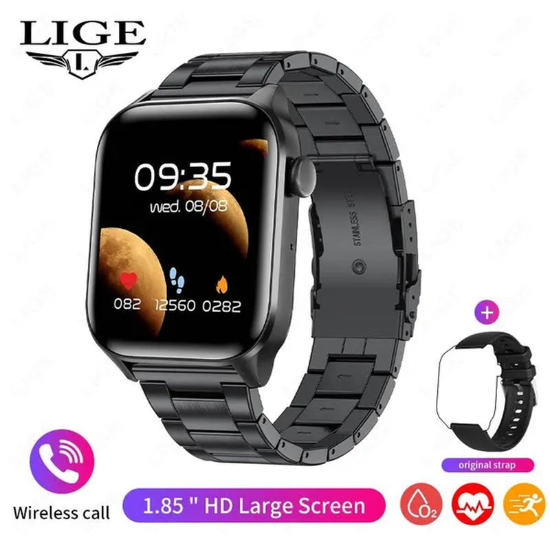 2024 New Women Smart Watch Men 1.85" Full Touch Color Screen Fitness Tracker Call Bluetooth Smart Watch Ladies Smartwatch Reloj Smartwatch
