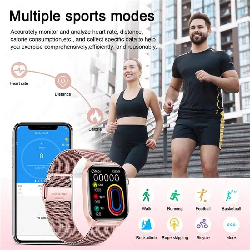 2024 New Women Smart Watch Men 1.85" Full Touch Color Screen Fitness Tracker Call Bluetooth Smart Watch Ladies Smartwatch Reloj Smartwatch