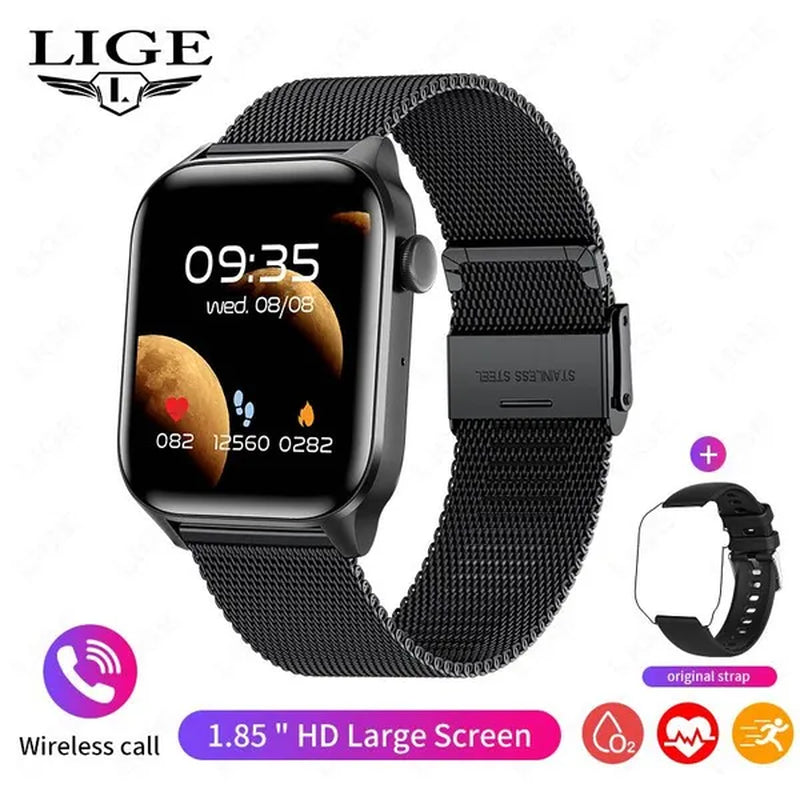 2024 New Women Smart Watch Men 1.85" Full Touch Color Screen Fitness Tracker Call Bluetooth Smart Watch Ladies Smartwatch Reloj Smartwatch