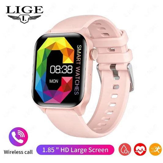 2024 New Women Smart Watch Men 1.85" Full Touch Color Screen Fitness Tracker Call Bluetooth Smart Watch Ladies Smartwatch Reloj Smartwatch