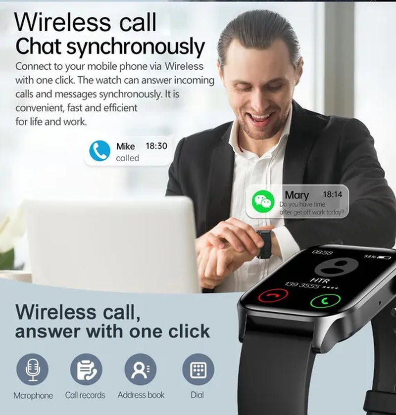2024 New Women Smart Watch Men 1.85" Full Touch Color Screen Fitness Tracker Call Bluetooth Smart Watch Ladies Smartwatch Reloj Smartwatch