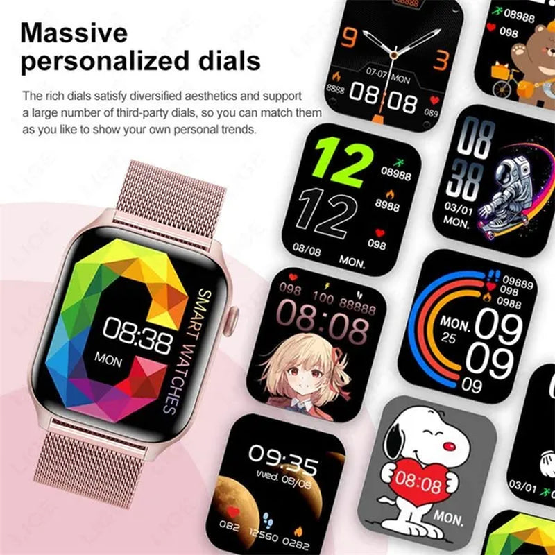 2024 New Women Smart Watch Men 1.85" Full Touch Color Screen Fitness Tracker Call Bluetooth Smart Watch Ladies Smartwatch Reloj Smartwatch